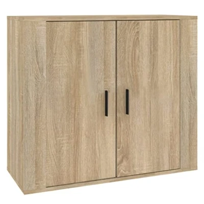 Afbeelding van vidaXL Dressoir 80x33x70 cm bewerkt hout sonoma eikenkleurig, kast, opbergkast, bijzetkast, wandkast, houten opslagkast, kasten, wandkasten