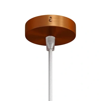 Afbeelding van creative cables Mini rozet cilindrisch van metaal met 1 gat in het midden conisch, gesatineerd koper