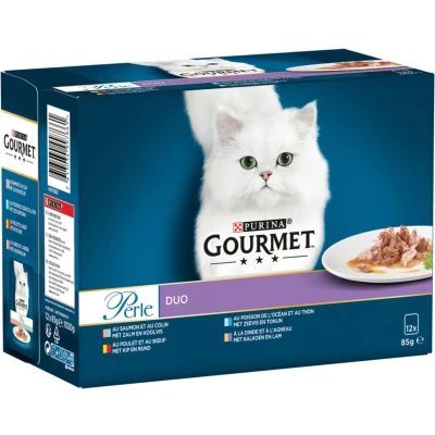 Afbeelding van Gourmet Perle Duo Land &amp; Zee Kattenvoer 12x85 g
