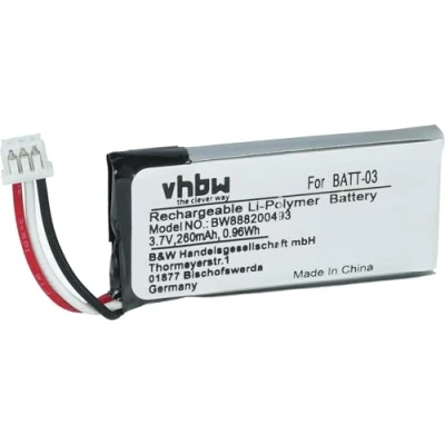 Afbeelding van vhbw Accu compatibel met Sennheiser D10, DW Office, Office ML, Pro 1, 2 draadloze headset hoofdtelefoon (200mAh, 3,7V, Li Polymeer)