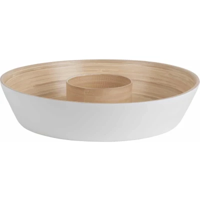 Afbeelding van Present Time Schaal Puro Chip &amp; Dip Wit Ø30cm Scandinavisch Sinterklaas cadeau cadeautjes vrouw man voor haar hem Sint Kado
