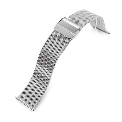 Afbeelding van 20mm Quick Release Classic Superfine Mesh Milanese horlogeband gepolijst, Roestvrij staal, Large, Klassiek