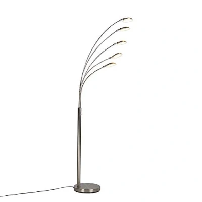 Afbeelding van QAZQA Vloerlamp staal incl. LED met touch dimmer Sixties Trento