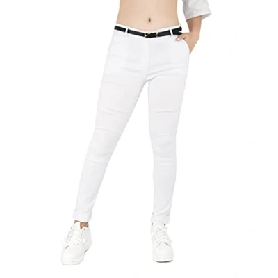Afbeelding van JOPHY &amp; CO. Elastische chinobroek voor dames met riem (code 3008), Wit, L
