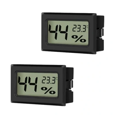 Afbeelding van EEEKit 2 Pack LCD Digitale Hygrometer Thermometer, Mini Temperatuurmeter Vochtigheidsmeter voor Kassen Auto Kantoor, Zwart