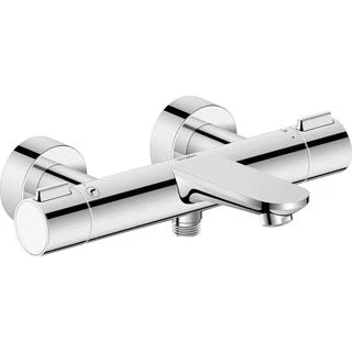 Afbeelding van Duravit wave badkraan thermostatisch met omstel koppelingen hoh 15cm glans chroom wa5220000010