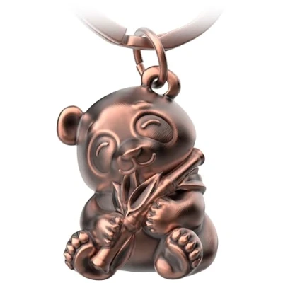 Afbeelding van FABACH panda beer sleutelhanger Tao schattige geluksbrenger voor dames beren beste vriendin cadeau beerliefhebbers, antiek roségoud., 1,