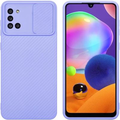 Afbeelding van Cadorabo Hoesje geschikt voor Samsung Galaxy A31 in Bonbon Paars Beschermhoes van flexibel TPU silicone Case Cover en met camerabescherming
