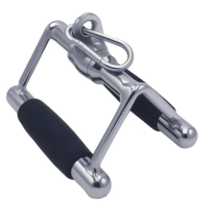 Afbeelding van qibylift Deluxe LAT Pull Down Bar Krachttraining Dubbele D Handvat Tricep V vormige Druk met Rubber (Roteren Rubber)