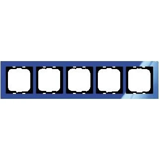 Afbeelding van Abb busch jaeger axcent 5 voudig afdekraam glanzend horizontaal verticaal 375x91x11mm ip20 blauw ral5002 2cka001754a4355