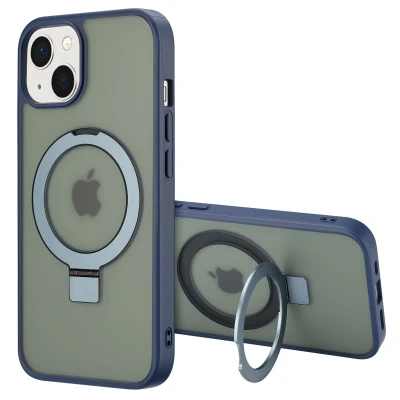 Afbeelding van Apple iPhone 14 MagSafe Hoesje Kunststof Accezz Hardcase/Backcover Blauw Telefoonhoesje Shockproof/Valbescherming