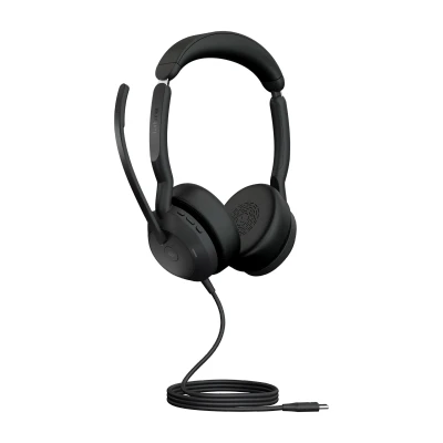 Afbeelding van Jabra Evolve2 50 bedrade stereoheadset met AirComfort technologie, ruisonderdrukkende microfoons en actieve ruisonderdrukking MS Teams gecertificeerd, werkt alle andere platforms zwart