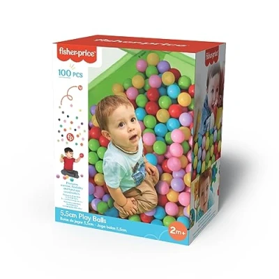 Afbeelding van DQB DeQUBE Fisher Price Pack met 100 ballen, meerkleurig, 6 verschillende kleuren, diameter 5,5 cm (Deqube 920D00176)