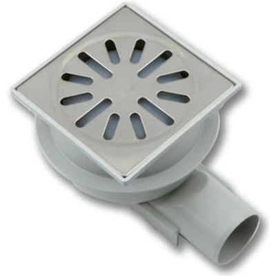 Afbeelding van Plieger ABS vloerput m. RVS rooster onderuitl. Ø50mm en zijuitl. Ø40mm