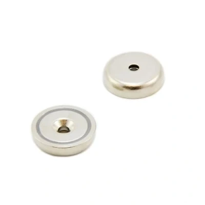 Afbeelding van N42 neodymium pot magneet voor kunst, handwerk, modelproductie 32 mm diameter x 8 dik 5 C/wastafel 44 kg trein