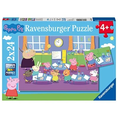Afbeelding van Ravensburger puzzel Peppa Pig Twee puzzels 24 stukjes kinderpuzzel