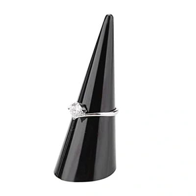 Afbeelding van 5 stuks plastic vingerkegel ringstandaard, enkele vinger display ringhouder showcase standaard sieraden ringen organisator, witte of zwarte ring toont organisator tentoonstellingsstandaard (zwart)