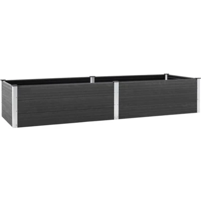 Afbeelding van vidaXL Plantenbak verhoogd 200x100x54 cm HKC grijs