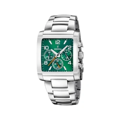 Afbeelding van Festina Analoog kwartshorloge voor heren, met roestvrijstalen armband F20652/2, zilver groen.,