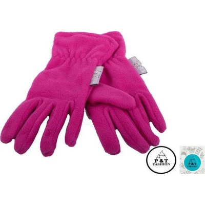 Afbeelding van P&amp;T Handschoenen Kinderen Micro Fleece Framboos 7 8j