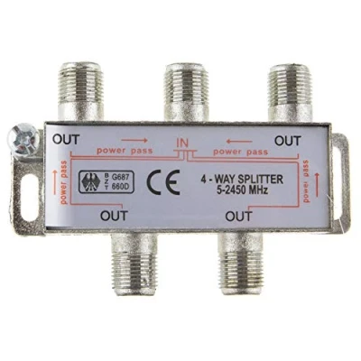 Afbeelding van SAT &amp; BK verdeler 4 voudige splitter 100dB afgeschermd HD en Unicable geschikt voor gebruik
