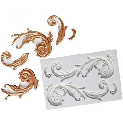 Afbeelding van DIY Frame Cake Decoratieve vorm, Border Silicone Mold, Barok Scroll Relief reliëf Mallen Bruiloft Decorating Tools, Cupcake Lace Mould Mat, Bakken Chocolade Gumpaste Fondant Brim European style Embossed 01