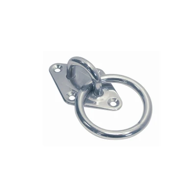 Afbeelding van Ruitvormige mastplaat met halfrond oog en ring, 6 mm