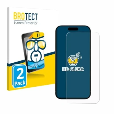 Afbeelding van BROTECT Screenprotector voor Apple iPhone 15 / Pro Folie Beschermfolie transparant (2 Stuks)