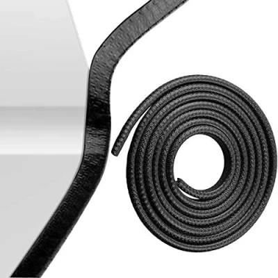 Afbeelding van randbescherming voor de auto, autorandbescherming, universele pasvorm, rubberen autodeurrandbescherming, U vorm, platen, limousines, vrachtwagens, SUV, ATV, boten (5m, zwart)