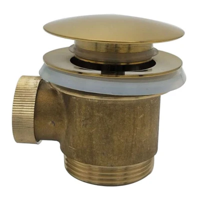 Afbeelding van Wiesbaden Losse clickwaste 11/2&quot; compleet tbv vrijstaande baden, geborsteld messing