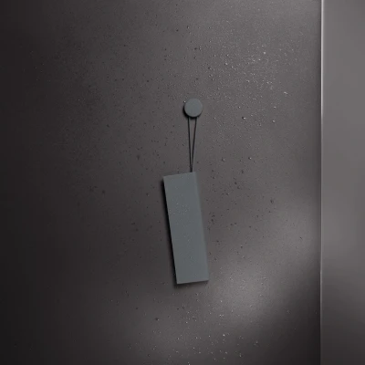 Afbeelding van KEUCO douchewisser van silicone, met muurbeugel, om te plakken, 26,4x8,2x1,7 cm, kleur: grijs