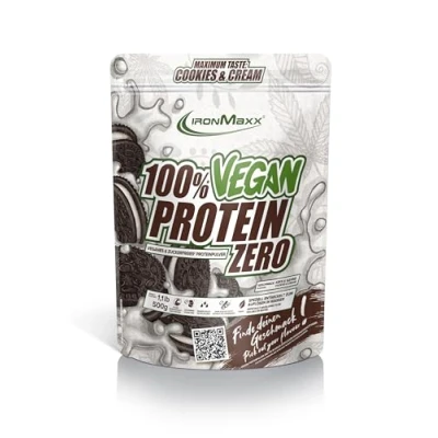 Afbeelding van IronMaxx 100% Vegan Proteïne Zero Cookies &amp; Cream 500 g suikervrij en eiwitrijk eiwitpoeder uit 4 componenten veganistisch zonder aspartaam