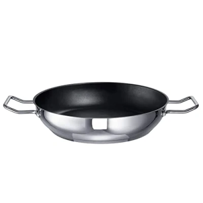 Afbeelding van Schulte Ufer Industar for Professionals stoofpan met handgrepen van roestvrij staal in de kleur zilver zwart, diameter: 28cm, 163048 28