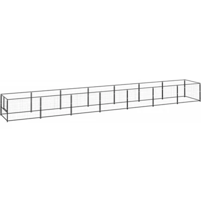 Afbeelding van vidaXL Hondenkennel 7 m² staal zwart