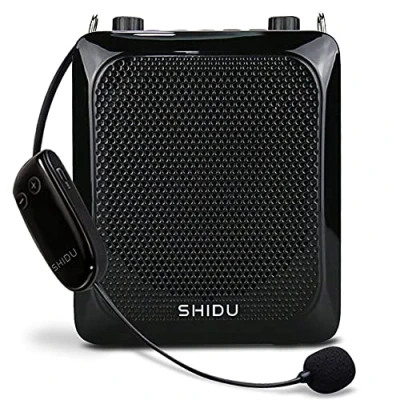 Afbeelding van SHIDU Draadloze spraakversterker, draagbaar 25W High Power PA systeem met UHF headset microfoon en luidspreker, Bluetooth, multifunctionele luidsprekers Megafoon voor buiten, leraren, klaslokaal, rondleiding, fitness