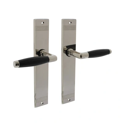 Afbeelding van Intersteel Deurkruk Ton Basic op blind schild nikkel glans/ebbenhout