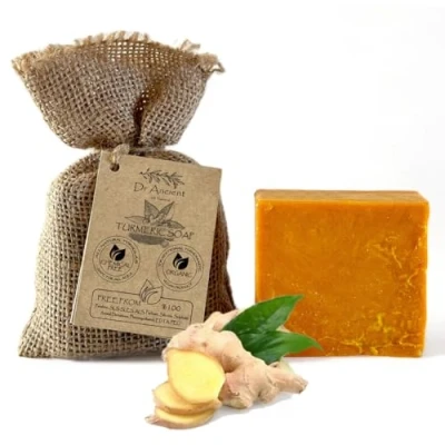 Afbeelding van Dr.Ancient Kurkuma Zeep, biologisch, natuurlijk, veganistisch, traditioneel handgemaakt antiek, anti aging, huidbleekder, gelijkmatige huidtint absoluut geen chemicaliën! Pure natuurlijke zeep!