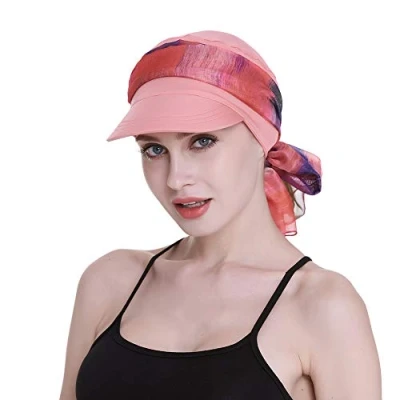 Afbeelding van Ballonpet voor vrouwen, chemohoofddeksels met sjaaltjes, geschenken, perfect bij haaruitval en geschikt om het hele jaar door te dragen, Koraal, one size