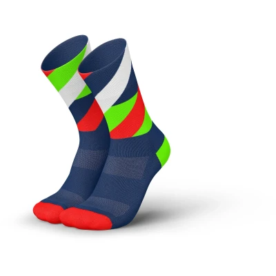 Afbeelding van INCYLENCE Hardloopsokken voor dames en heren met lichte compressie, 1 paar, LOOPS Navy Green Inferno, 35/38 EU