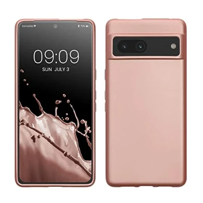 Afbeelding van kwmobile telefoonhoesje geschikt voor Google Pixel 7 Hoesje smartphone Back cover in metallic roségoud