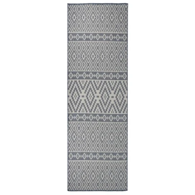 Afbeelding van vidaXL Buitenkleed met patroon platgeweven 80x250 cm blauw