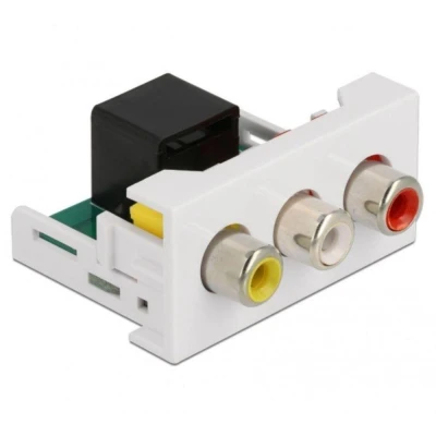 Afbeelding van Delock Easy 45 Module 3 x Cinch Socket naar RJ45 22,5 mm