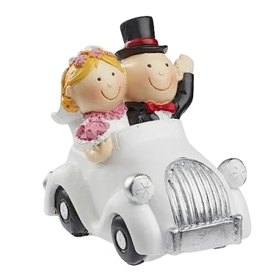 Afbeelding van Hobbyfun Bruiloftspaar in de auto, ca. 7 x 4 cm