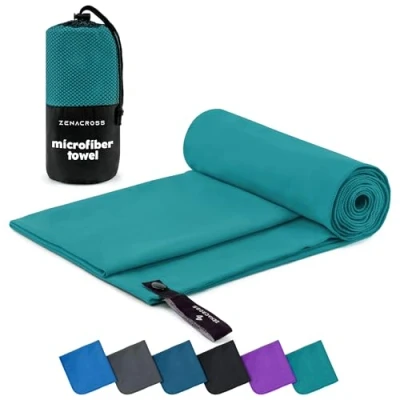 Afbeelding van Zenacross Microvezelhanddoek Compacte, sneldrogende en absorberende sporthanddoek Maat XS 50 x 30 cm Petrolgroen