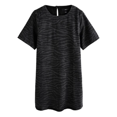 Afbeelding van Next Short Sleeve Regular FIT Spijkerjurk, Dames, Maat: 34xR, Zebra print