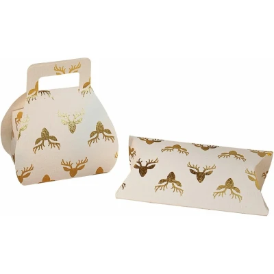 Afbeelding van LOBERON Cadeaubox set van 2 Sylphine wit/goudkleurig