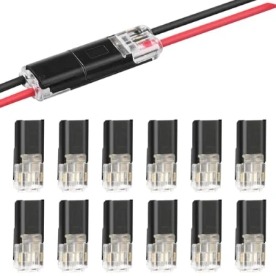 Afbeelding van 2 polige kabelconnector, stekker, 12 stuks autostekker, stekkerverbinding, verbindingsklem, polig, 18 24 AWG kabel snelsplits connectoren, krimpaansluiting