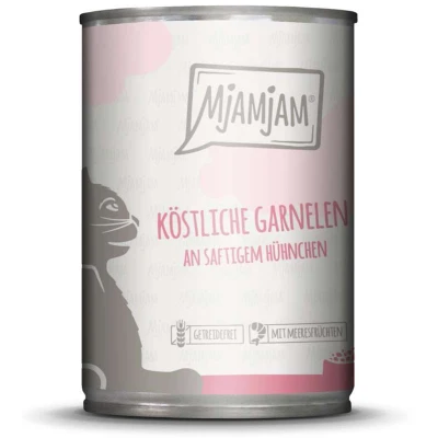 Afbeelding van 6x400g MjAMjAM heerlijke garnalen op sappige kip kattenvoer nat