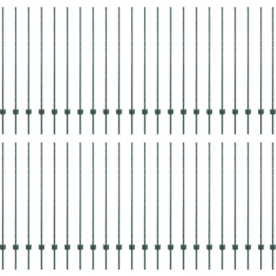 Afbeelding van vidaXL Hekpalen 44 stuks U Channel Groen 180 cm Staal