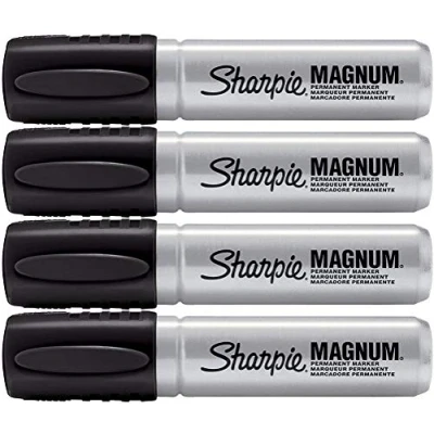 Afbeelding van Sharpie Pro Magnum professionele permanente marker, oversized beitel Tip, zwarte inkt, 4 stuks